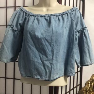🔥🔥🔥MADEWELL DEMIN MIDRIFF BLOUSE Size XS